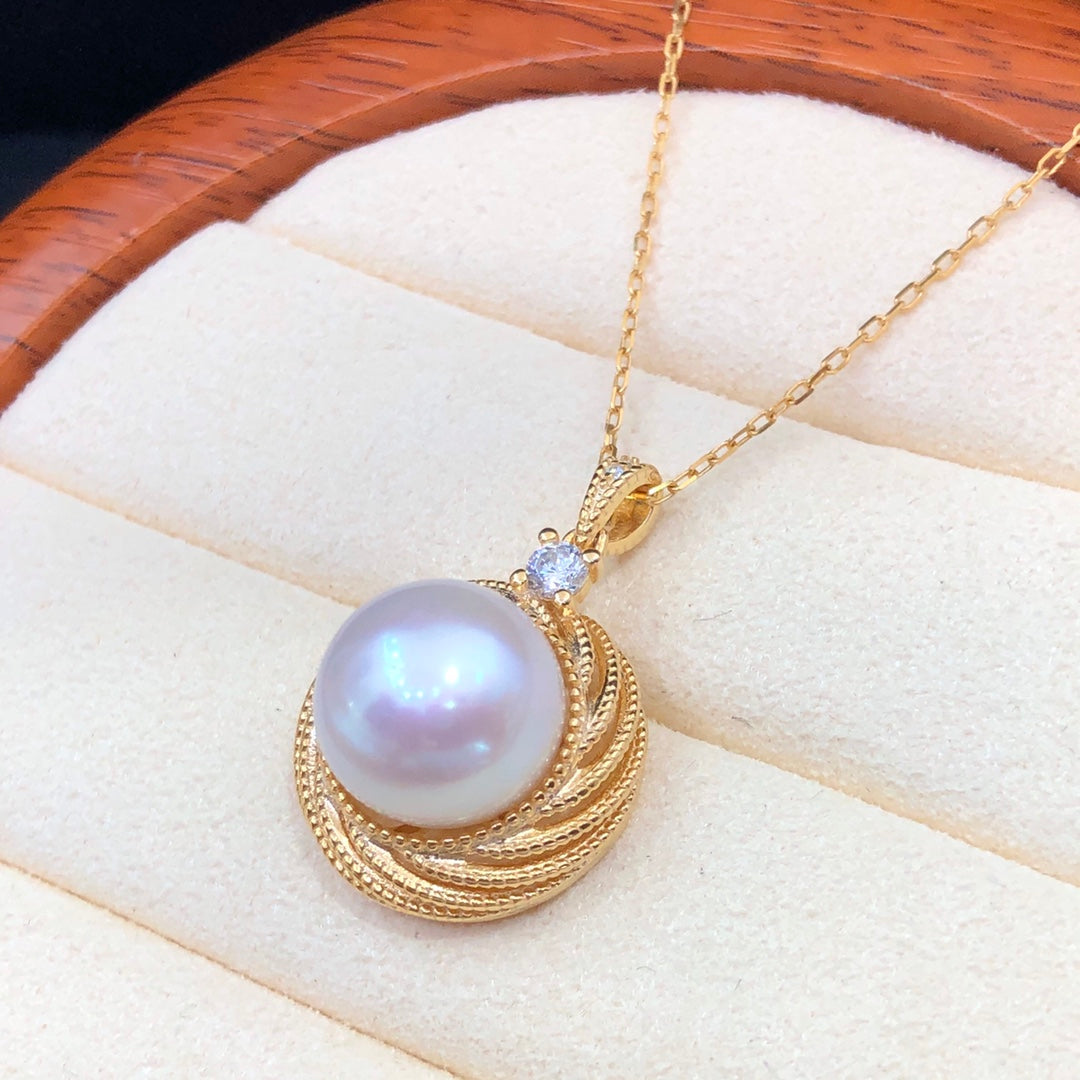 11-12mm Edison White Pearl Pendant & 925 Sterling Silver