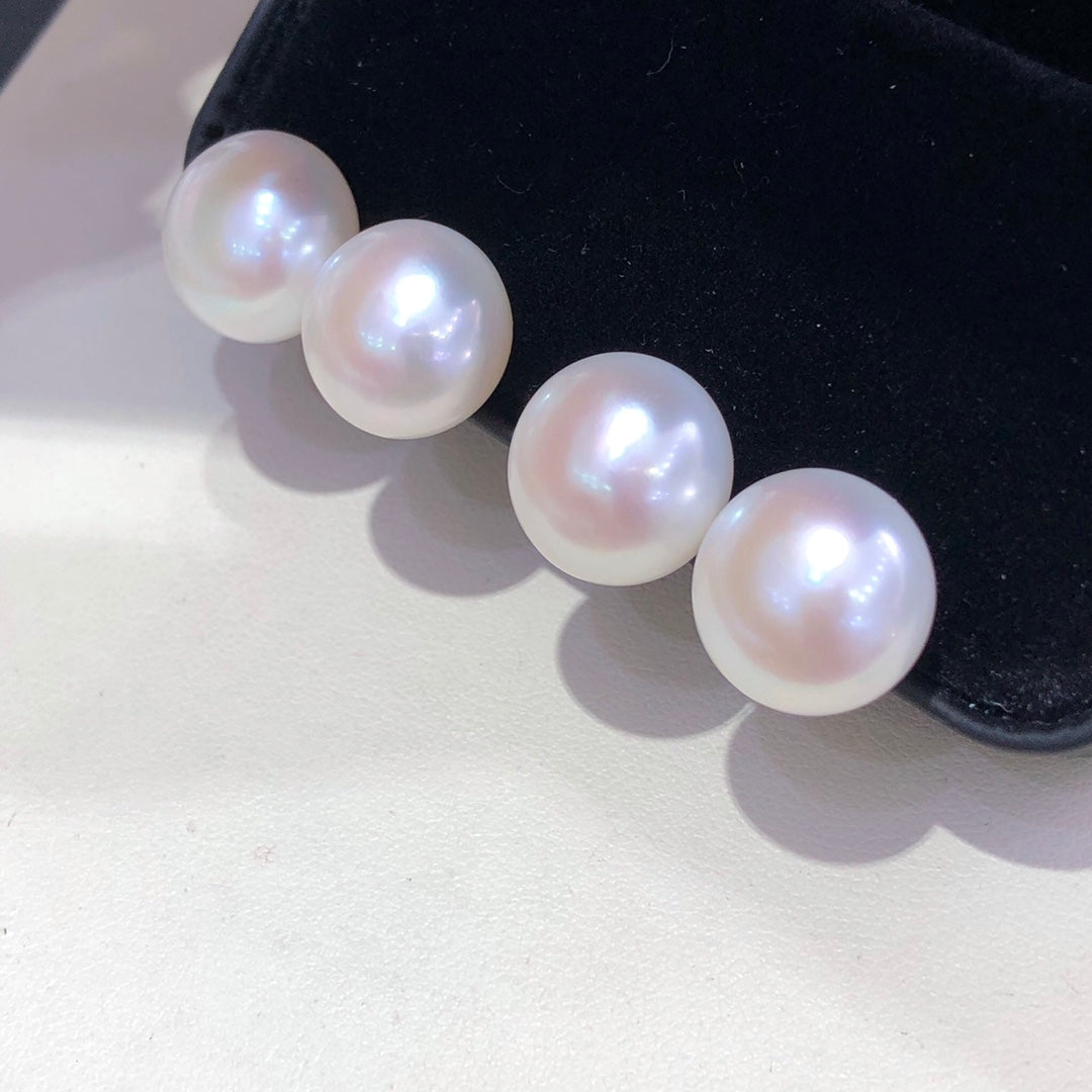 13mm Freshwater White Pearl Earrings & 925 Sterling Sliver