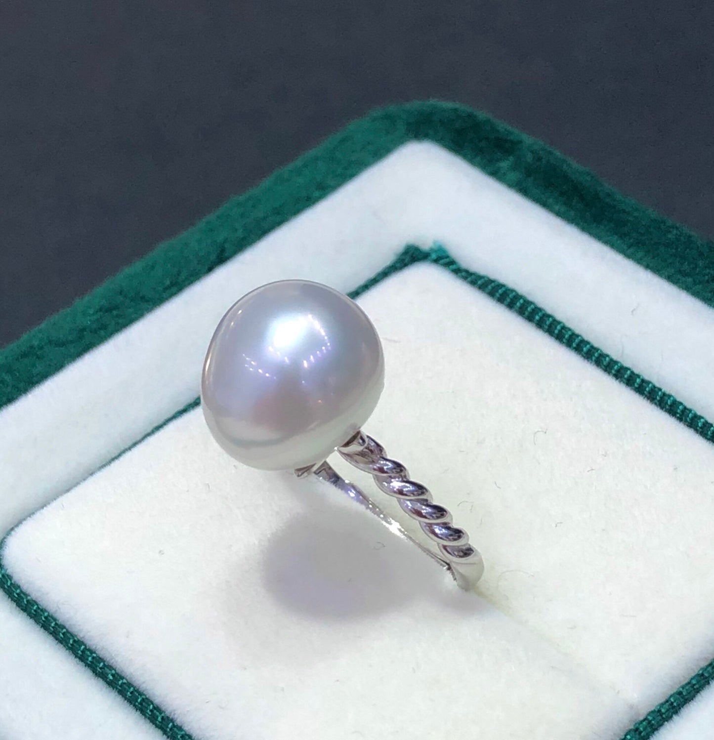 10-12mm Australia White Sea Pearl Ring & 925 Sterling Sliver