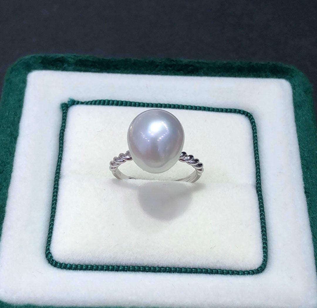 10-12mm Australia White Sea Pearl Ring & 925 Sterling Sliver