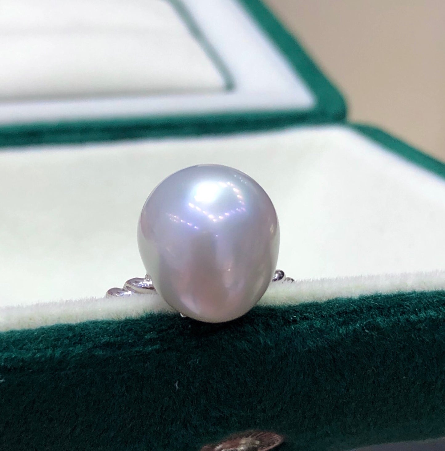 10-12mm Australia White Sea Pearl Ring & 925 Sterling Sliver