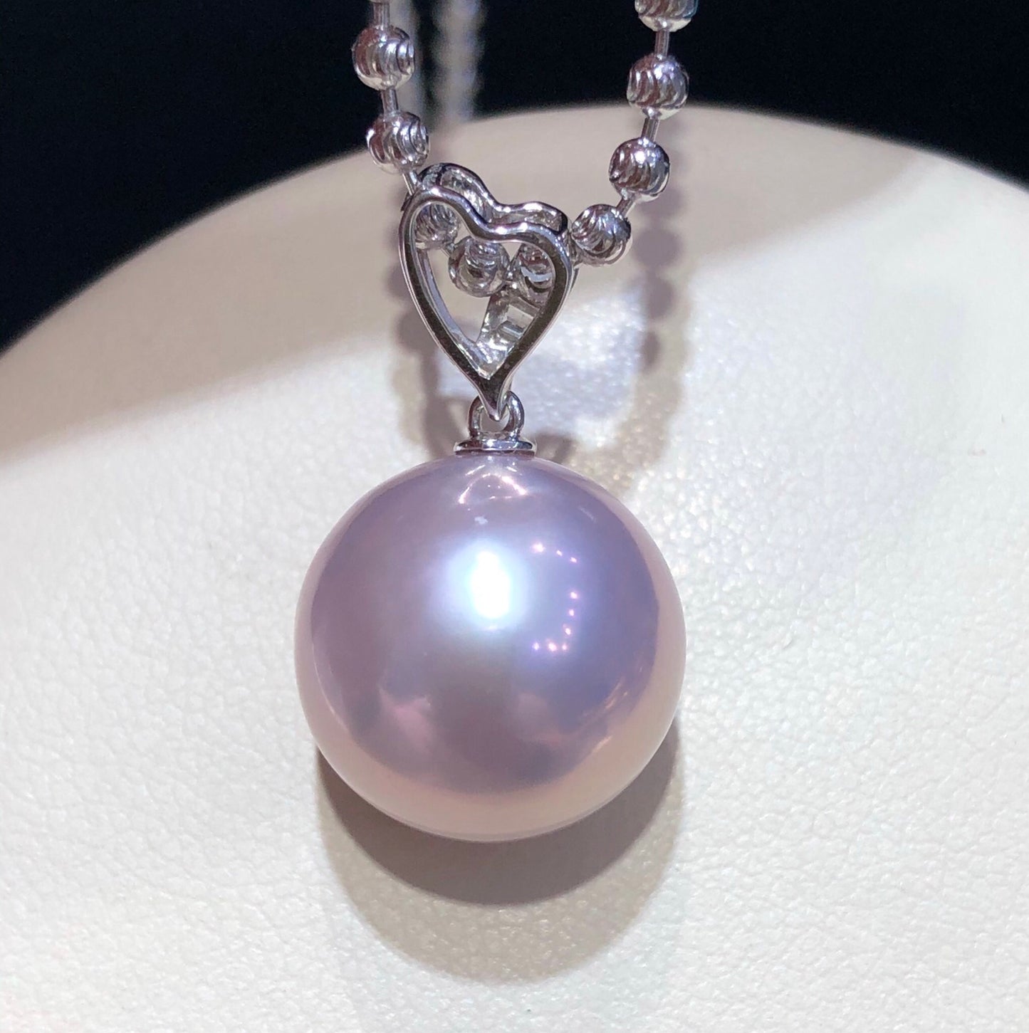 13.1mm Edison Purple Pearl Pendant &18k Gold & Diamond