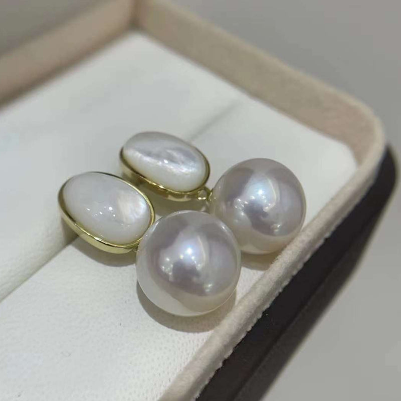 12-13mm AAAA grade freshwater Edson white Pearl earrings