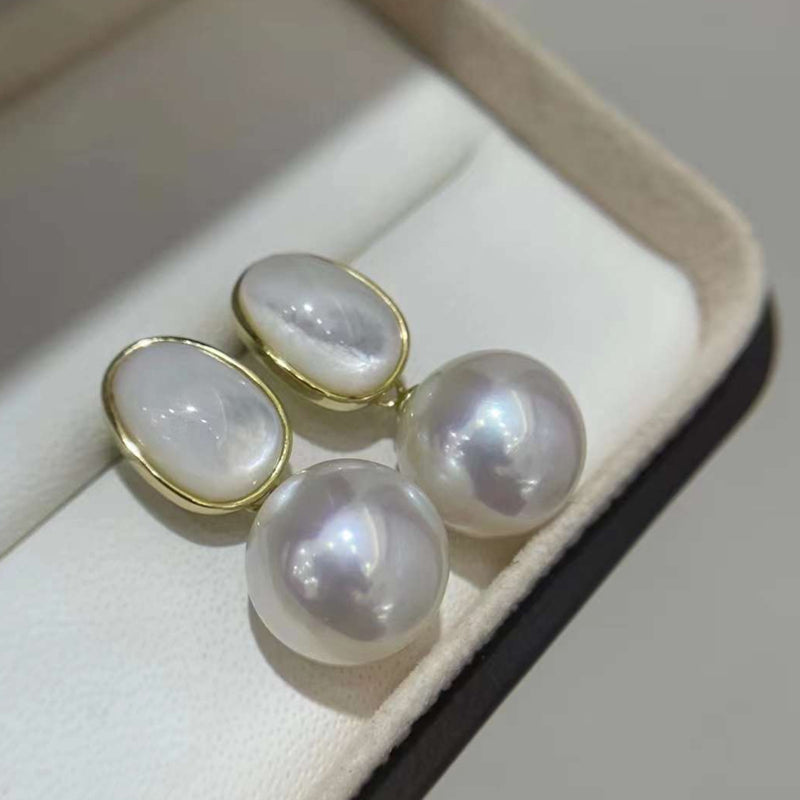 12-13mm AAAA grade freshwater Edson white Pearl earrings