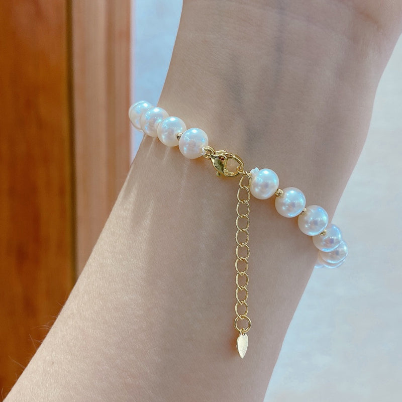 7-8mm Freshwater Pearl Bracelet & Opal