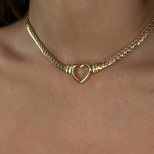 Cuban Chain Heart Necklace