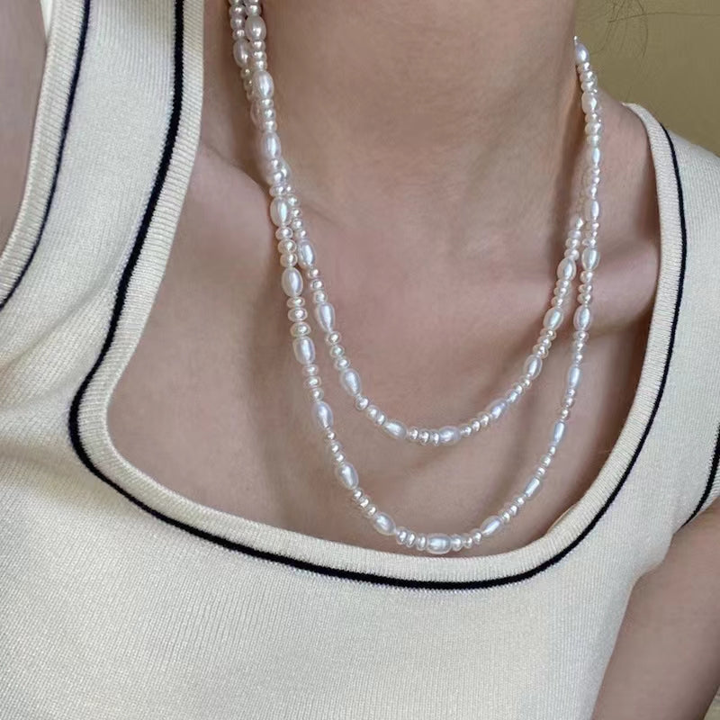 Cultured Freshwater Pearl Necklace Long Sweater Chain