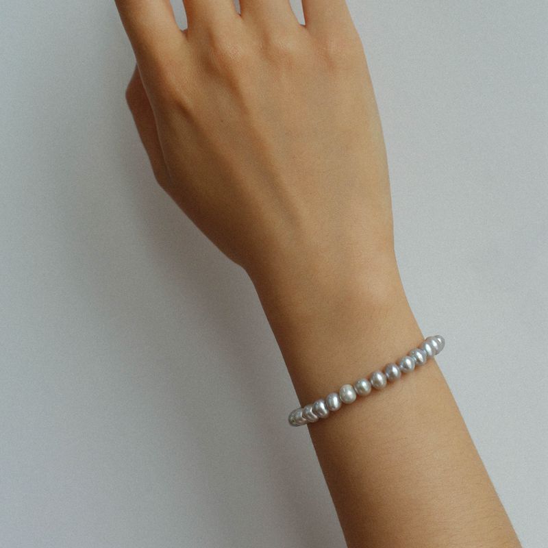 6-6.5mm Gray Freshwater Pearl Bracelet