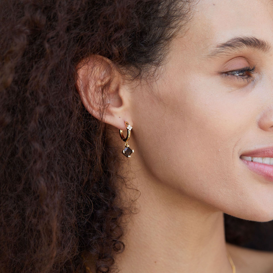 Natural Citrine Rubik's Cube Earrings