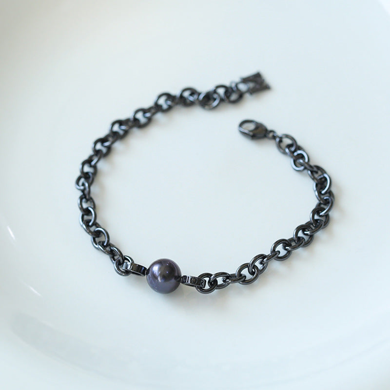 Tahitian Black Pearl Necklace Bracelet Set