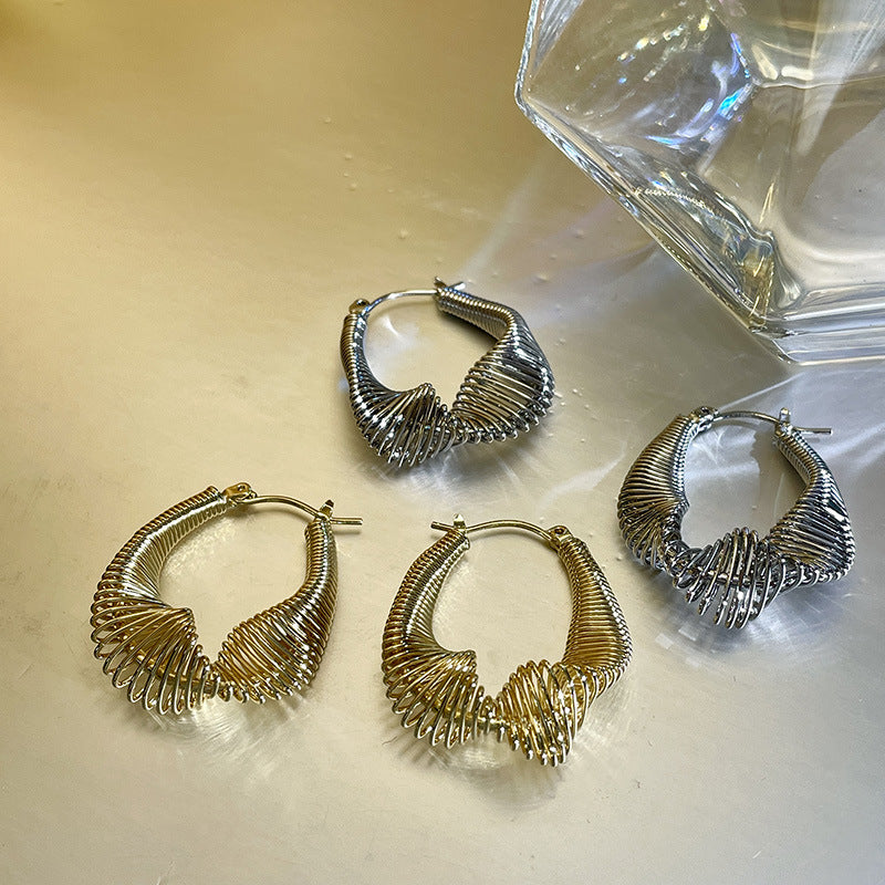 Unique Twisted Large Hoop Earrings