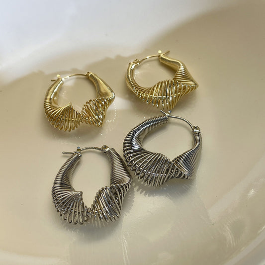 Unique Twisted Large Hoop Earrings