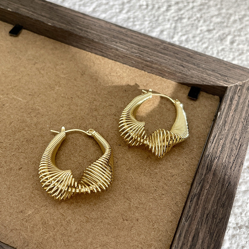 Unique Twisted Large Hoop Earrings